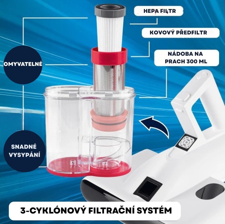 CleanMaxx Cyklónový sterilizační a dezinfekční vysavač s UV-C světlem DES-15061 (1)